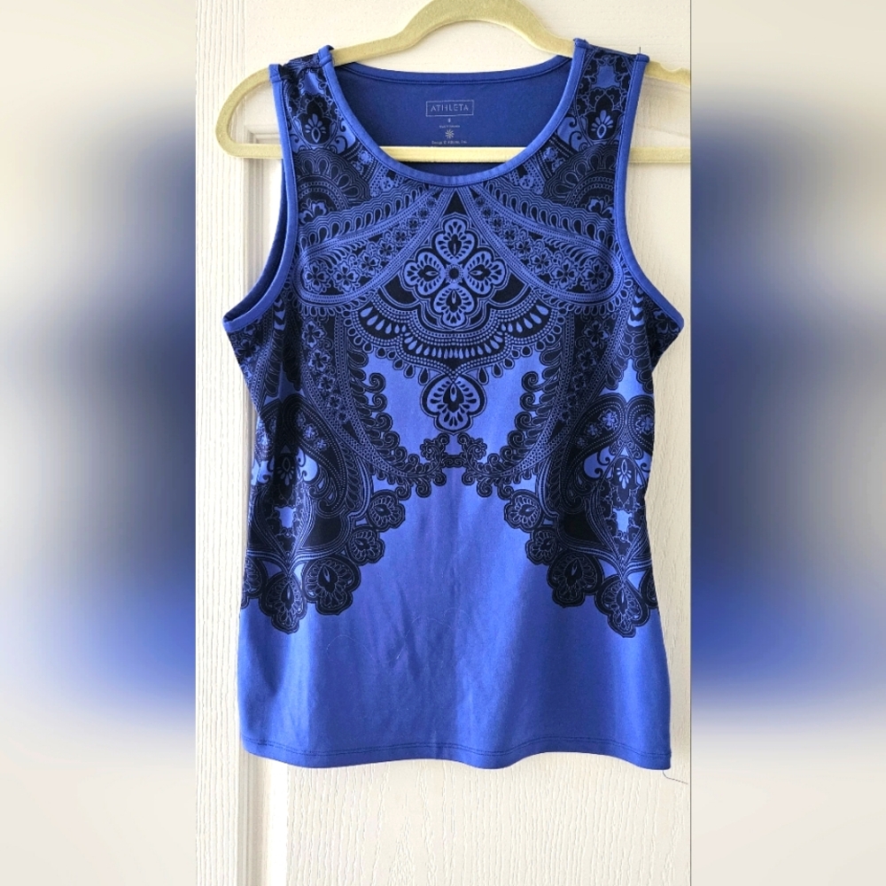 Athleta purple/ Black boho medallion tank Sz S